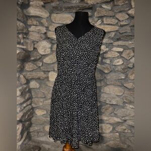 Old Navy Black and White Patterned Midi Dress